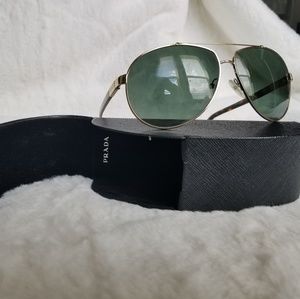 Prada Gold Aviator Sunglasses